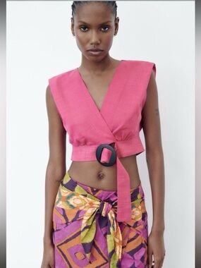 ZARA buckle wrap top 9878- 153